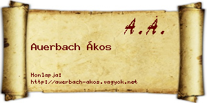 Auerbach Ákos névjegykártya