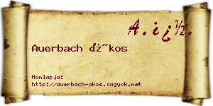Auerbach Ákos névjegykártya